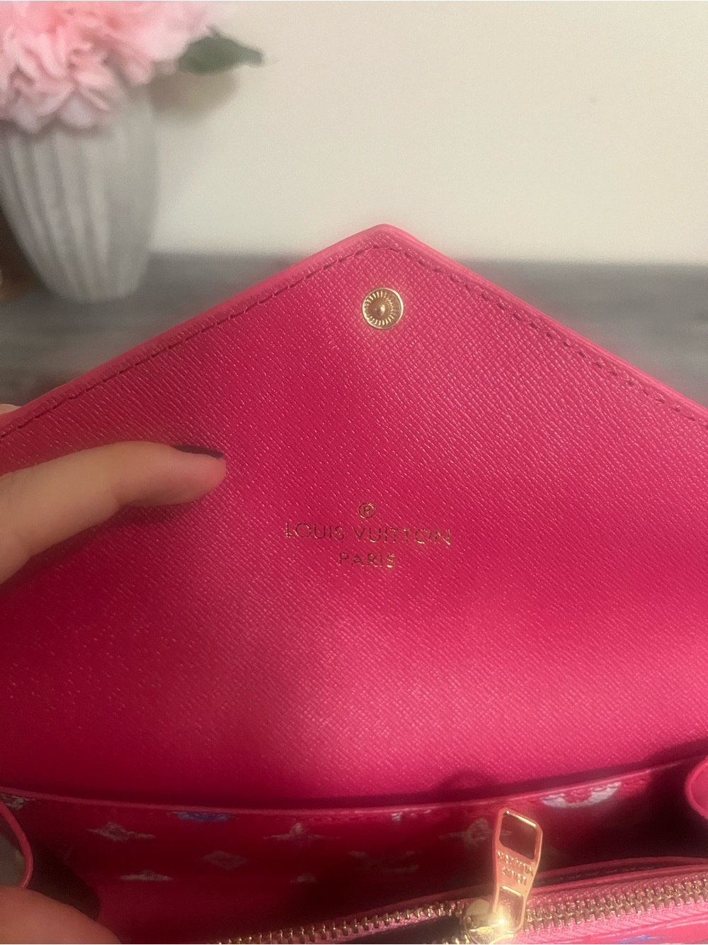 Pink Patterned Wallet Clutch - Picture 5 of 7